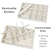 Set of 4 Stackable Jewelry Trays Organizer, Velvet Earring Organizer, Jewelry Organizer Showcase Display Drawer Organizer Storage, Earring Holder Necklace Bracelet Ring Accessary Organizers (Beige)