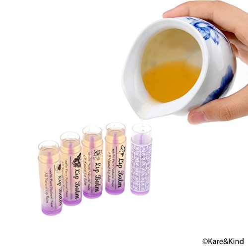 Lip Balm Container Tubes - 50-Pack - Diy - Purple - 3/16 Oz (5.5 Ml) - Including 50 Writeable (Purple) & 50 Printed Lip Balm Stickers - Twist Mechanism And A Cap - Empty - Make Natural Lip Balm #TOP4