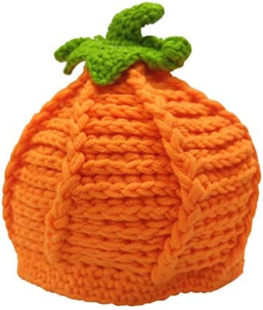 Tinsow Baby Boys Girls Thanksgiving Christmas Beanie Pumpkin Hat Knitted Cap Hat Halloween Photo Prop (1) Orange