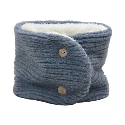 Tainrunse Bufanda práctica gruesa y cálida con forro polar, suave, cómoda, unisex, calentador de cuello con cierre de botón, color sólido, invierno Sca, gris oscuro, B