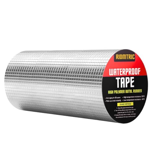 Image of Adhesive Waterproof tape (8 Inch (20CM*5M) | Super Strong Permanent Repair Roof | Water Leakage Solution Rubber Tape | surface Crack Window Sill Gap Boat Sealing Tank Leak