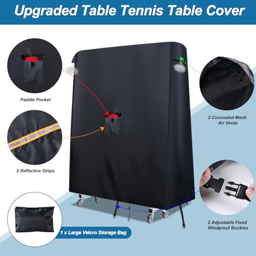 Funda de tenis de mesa con bolsillo para remo y ventilación protectora 5