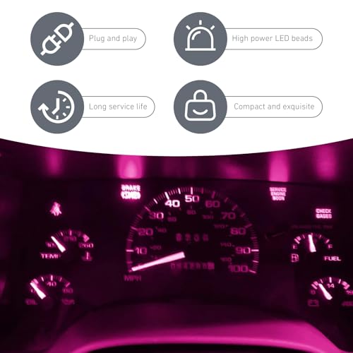 10 unidades luz LED T10 rosa para tablero de auto miniatura 3