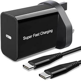 25W USB C Plug Super Fast Charge,PD 3.0 Charger and Cable for Samsung S21/S21 Plus/S21 Ultra/S20/S20+/S20 FE 5G/S10 S9,Galaxy Note 20/20 Ultra/10/10+,A52S 5G/A70 A80 A22,UK Wall Type C Power Adapter