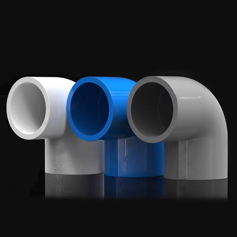 1-10PCS Accesorios De Tubería De Agua De Codo De PVC, Accesorios De Tanque De Peces De Junta De Curvatura De Ángulo Recto De Agua De 90 ° 20-50 Mm Blanco(10pcs,I.D 50mm)
