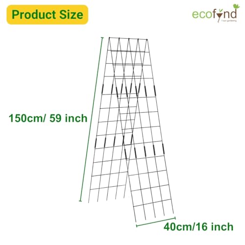ecofynd Foldable A-Frame Garden Trellis for Climbing Plants Outdoor, Potted Plant Support for Vegetable, Vines & Flowers, Rustproof Coated Cucumber, Tomato, Zucchini Cage Tower (TR015, Pack of 1)