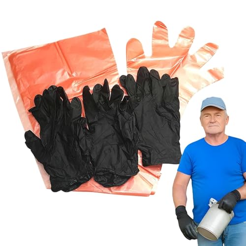 Guantes de limpieza para ciervos, guantes de limpieza de caza | 24 pares de guantes de limpieza para vendaje de campo | Guantes veterinarios multifuncionales, guantes de nitrilo de brazos largos y