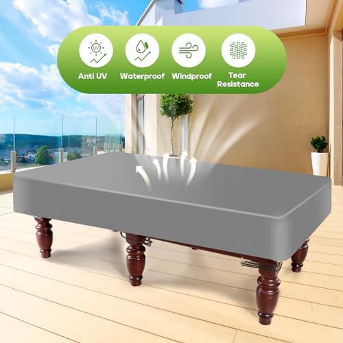 K-Musculo Pool Table Cover, 420D Billiard Table Cover, Waterproof and Tearproof, 6.5/7/7.5/8/8.5/9 Foot Fitted(Grey 7 FT-92 L x 52" W x 8" H) by K-Musculo - Image 3