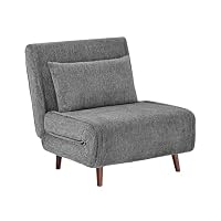 Alice's Garden sweeek - Chauffeuse Convertible Tissu Chenille piètement Bois 1 Place Gris - Guest