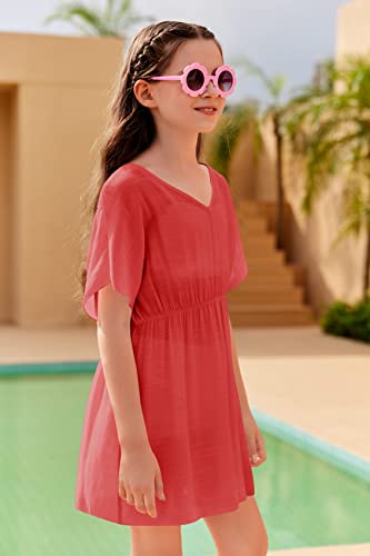 Image of Fommykin Girls Swimwear Cover Ups Kids Beach Bathing Suit Coverups Cute Sweet Bikini Swimsuit Tunic Dress