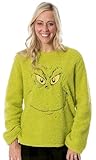 Dr. Seuss Adult Unisex Grinch Who Stole Christmas Fleece Pullover Long Sleeve Top for Women or Men (Small) Green