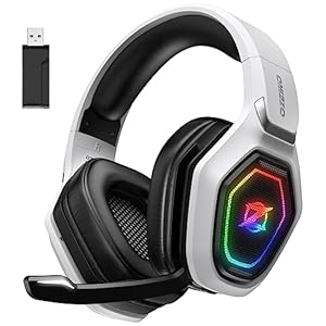 2.4GHz Wireless Gaming Headset for PC, PS5, PS4 – Lossless Audio USB & Type-C Ultra Stable Gaming Headphones with Flip Microphone, 30-Hr Battery Gamer Headset for Switch, Laptop, Mobile, Mac
