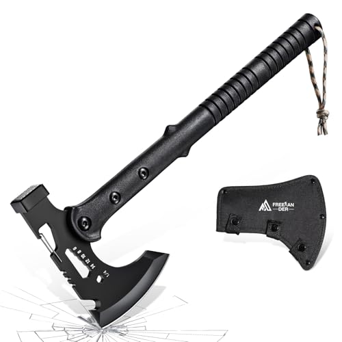 Freelander Camping Axe with Sheath, Sharp Tactical Hatchet Axe with Clip and Bottle Opener,...
