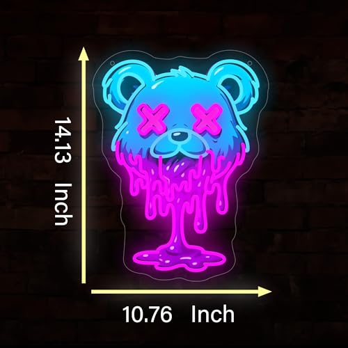 Image of Ice Bear Neon Sign, USB Powered LED Light for Room Decor | Cute Animal Wall Decor for Bedroom, Kids Room, Game Room, Party Decoration and Bear Lovers Gift