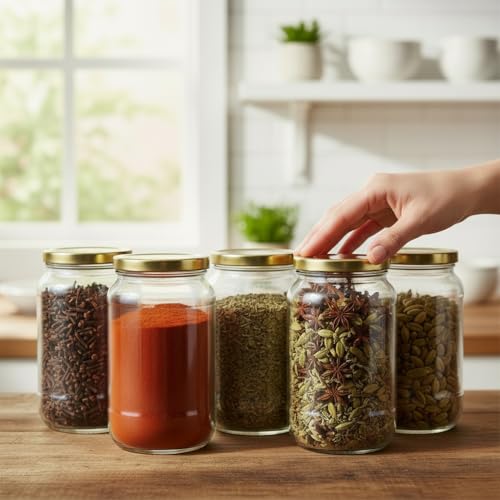 Image of ginoya brothers - Kitchen Glass Jar (5, 1000 Ml. Jar)