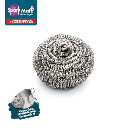 Sparkmate By Crystal Stainless Steel Multipurpose Scrubber/Scourer 15gram (Pack of 6)