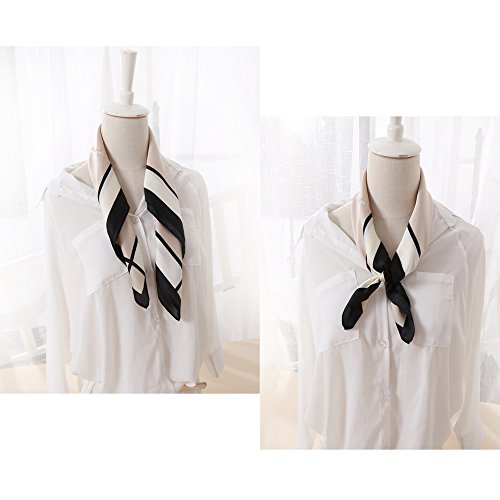 Kerchief Neck Scarf Women Square Kerchief, Silk Scarf Bandanas Headband 23.6x23.6 inch3