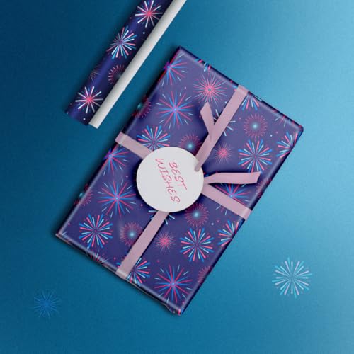 Image of QIPS | NUKKAD Diwali Printed Gift Wrapping Paper - Pack of 10 Sheets (19 inch x 29 inch) | Glossy Finish, 80 GSM | Ideal for Festive Gifting