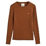 GANT Damen Stretch Cotton Cable C-Neck Pullover, Cacao, XS