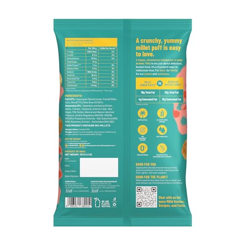 Image of Mille Jowar Puffs Chatpata Treat | Not Fried, No Preservatives | Healthy Ready to Eat Millet Snacks | Naturally Gluten Free | 35g