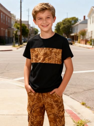 Image of 5-12 Years Boys Clothing Set Camo Hoodie & Cargo Pants Outfits Set 2025 Fashion Clothing