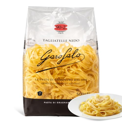 Tagliatelle nido Garofalo 500g, Pasta Italiana, Pasta alimenticia de sémola de trigo duro, Contiene gluten, Puede contener trazas de soja, Tiempo de cocción 7 minutos, 1 Paquete de 500 gr