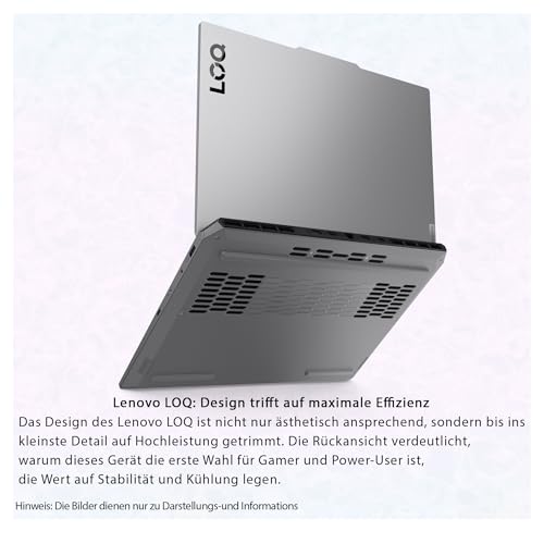 LOQ 15AHP10 Gaming Laptop AMD Ryzen 5 220, 32 GB DDR5 RAM, 1 TB PCIe SSD, 15.6" FHD (1920 x 1080) IPS Display, NVIDIA GeForce RTX 5050, layout della tastiera tedesca, W11 Home, Luna Grey - Notebook - Immagine 7