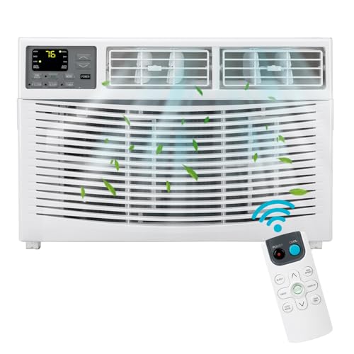 8000 BTU Window Air Conditioner, Energy Saving AC Unit with Remote Control & Timer Function, Ideal for Rooms up to 350 Square Feet, 110V/60Hz