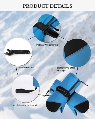 Toddler Kids Snow Mittens Waterproof Ages 2-7, Thinsulate Warm Boys Girls Winter Ski Mittens for Kids3