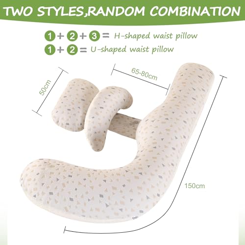 Image of Pregnancy Maternity Pillow for Side Sleeping Soft Adjustable Body Pillow for Pregnant Women with Detachable Cover