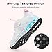 Floranate Toddler Light Up Shoes for Girls Fashion Funny LED Flashing Mesh Breathable Adorable Running Toddler Sneakers Non-Slip Perfect for Back to School (White Size 10)