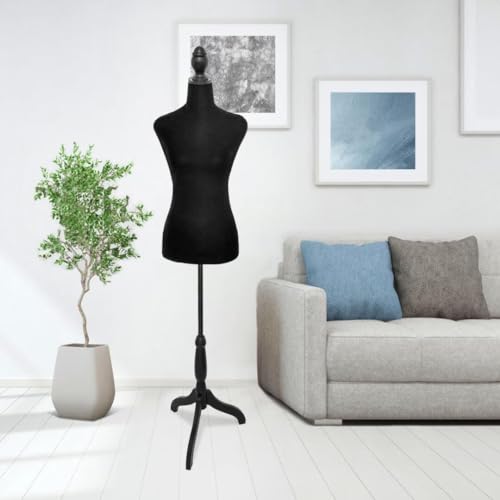 SubSun Female Dress Form with Adjustable Tripod Stand, Women Mannequin Torso Body for Display, Sewing, Decorations, Retail Clothing Shops