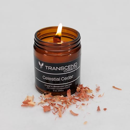 Transcend Cosmetics Celestial Cedarwood Organic Beeswax Candle, Black