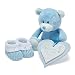 Cesta Regalo Bebé Niño Color Azul - Con Manta de Forro Polar,...