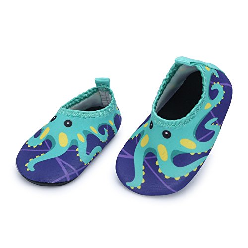 Barerun Baby Water Shoes Barefoot Skin Aqua Sock Swim Shoes For Beach Swim Pool Green 12-18 Months Infant #TOP15