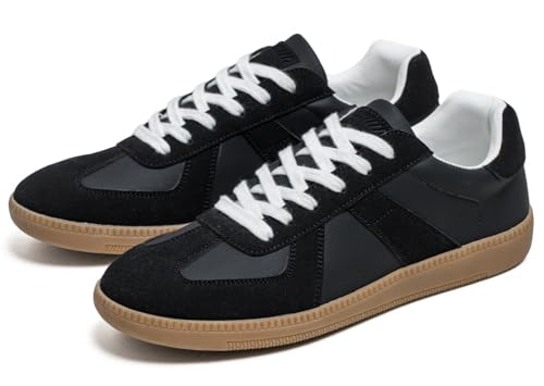 Fashion Sneakers，Breathable Running Casual Board Shoes， Leather Lace Up Retro Sneakers，Lightweight Comfort Walking Footwear for Women Men2