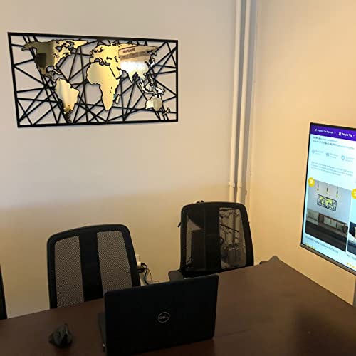 Quadro Placa Espelho Decorativo Mapa Premium
