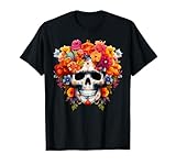 Jour des Fleurs mortes Tête de Mort Sucre Dia de Los Muertos Jour du Mexique T-Shirt