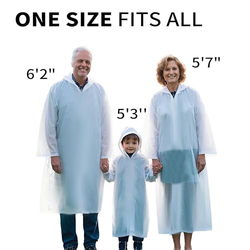 YOUNGTIME Disposable Rain Ponchos for Adults,Emergency Clear Ponchos for Outdoor,Travelling3