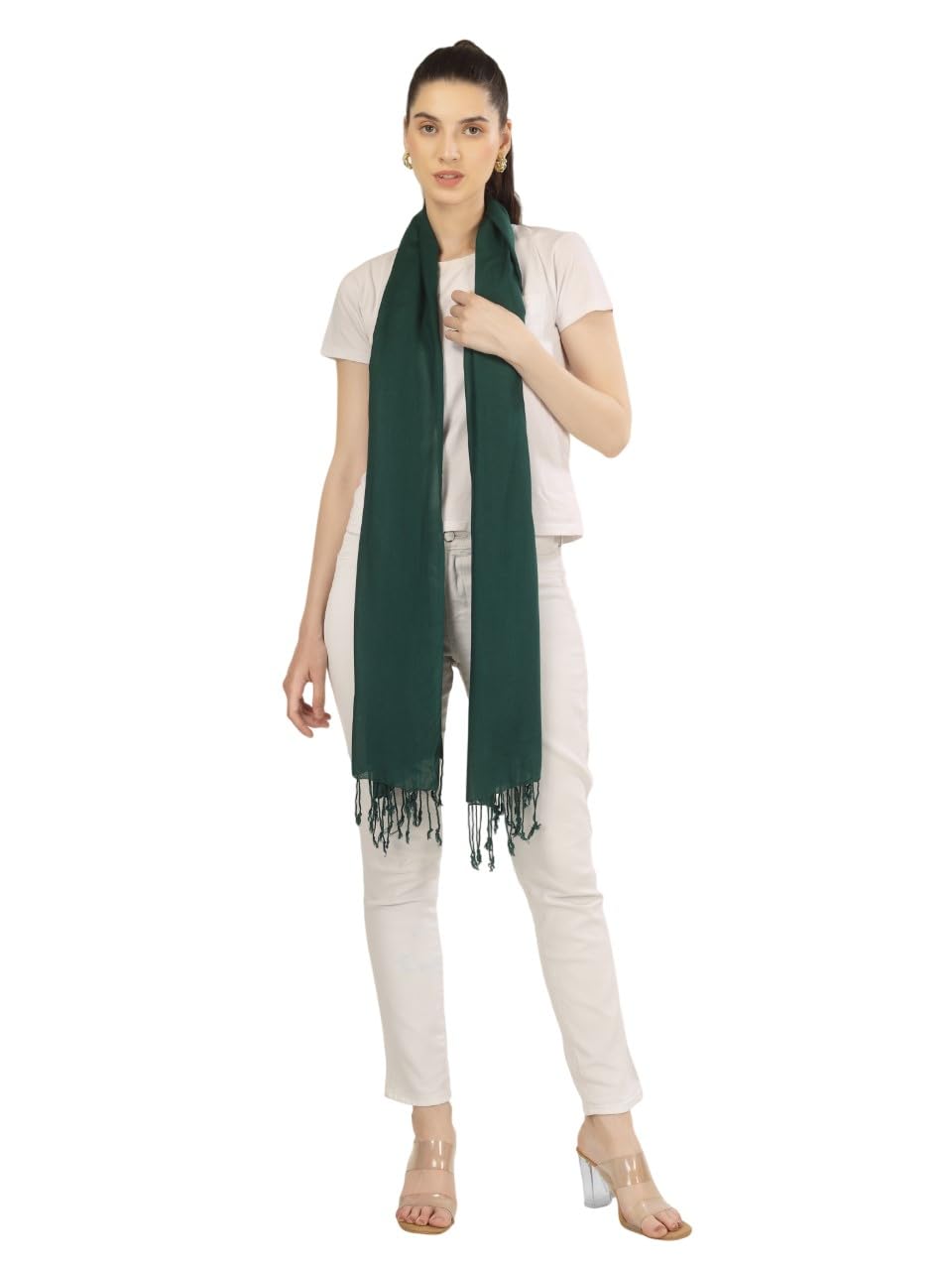 A R Silk DUPATTA HUB Solid Plain Cotton Scarf, scarves, stole & Shawl for Womens and girls,Green(ARS01165)