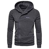 Zip Kapuzenpullover Herren Sweatshirt für Herren, Holeider Kapuzenjacke Langarm Zipper Hoodie Herren Einfarbig Sweatjacke für Männer Casual Mode Streetwear