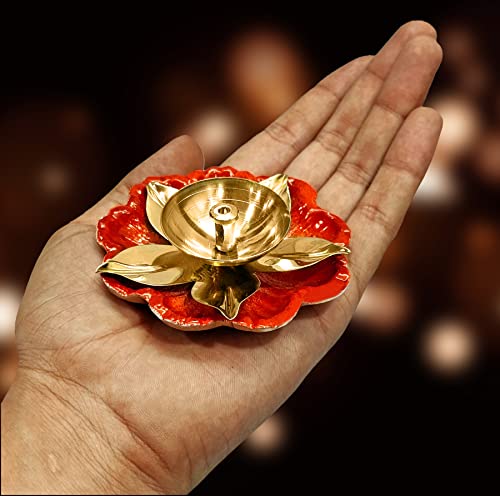 Satvik-2-Pc-Amayra-Designer-Lotus-Shape-Diya-Decorative-Flower-Dia-Diwali-Candle-Tea-Light-Holder-Stand-Dia-Oil-Lamp-Indoor-Decoration-Table-Diya-Housewarming-Return-Gift-Item