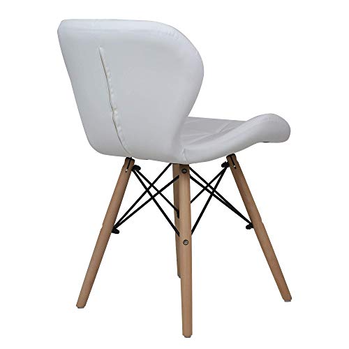 Cadeira Charles Eames Eiffel Slim Wood Estofada - Marca Inovartte - Cor Branca