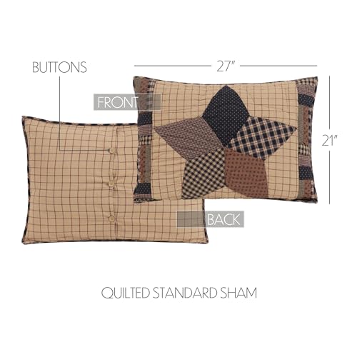 VHC-Brands-Bingham-Star-Cotton-21×27-Standard-Sham-Black VHC Brands Bingham Star Cotton 21×27 Standard Sham Black