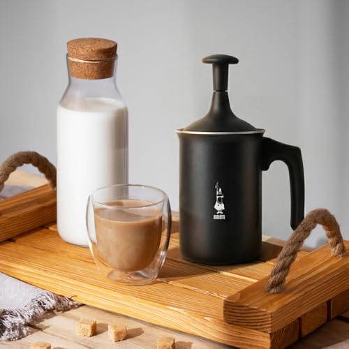 Bialetti CD Tuttocrema-166 ml Tuttocrema-Manual Milk frother with a Capacity of 166 ml, Plastic, Black, 30 x 20 x 15 cm