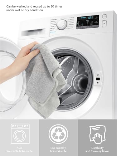 Fantasticlean Microfiber Cleaning Cloth Roll -75 Pack, Tear Away Towels, 12" x 12", Reusable Washable Rags (CoolGrey)