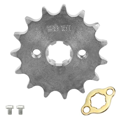 Image of HIAORS 428 15T 17mm Motorcycle Front Engine Sprocket Compatible with 50cc 70cc 110cc 125cc 140cc 160cc TaoTao Coolster Apollo Coleman Boom Vader Roketa Lifan ATV Quad 4 Wheeler Pit Dirt Bike Parts