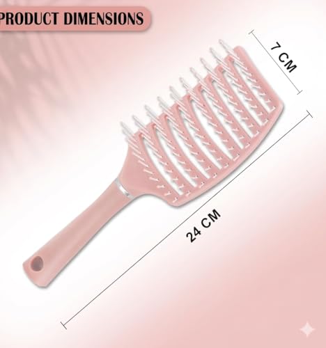 Image of Lobe Miracle Painless Detangling Hair Brush - Professional Hairbrush for Frizz-Free Curly & Straight Hair - Portable & Lightweight Comb for Smooth Hair, Reduced Breakage & Salon Styling