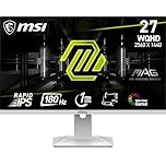MSI MAG 274QRFW 27 Inch WQHD Gaming Monitor - 2560 x 1440 Rapid IPS Panel, 180 Hz - 1ms GtG, 123percentage sRGB Colour Gamut, Frameless Design, DisplayHDR 400 - DisplayPort 14a, HDMI 20b