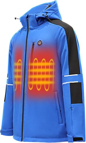 Chaqueta calefactable impermeable softshell para invierno abrigo electrico USB con capucha 3